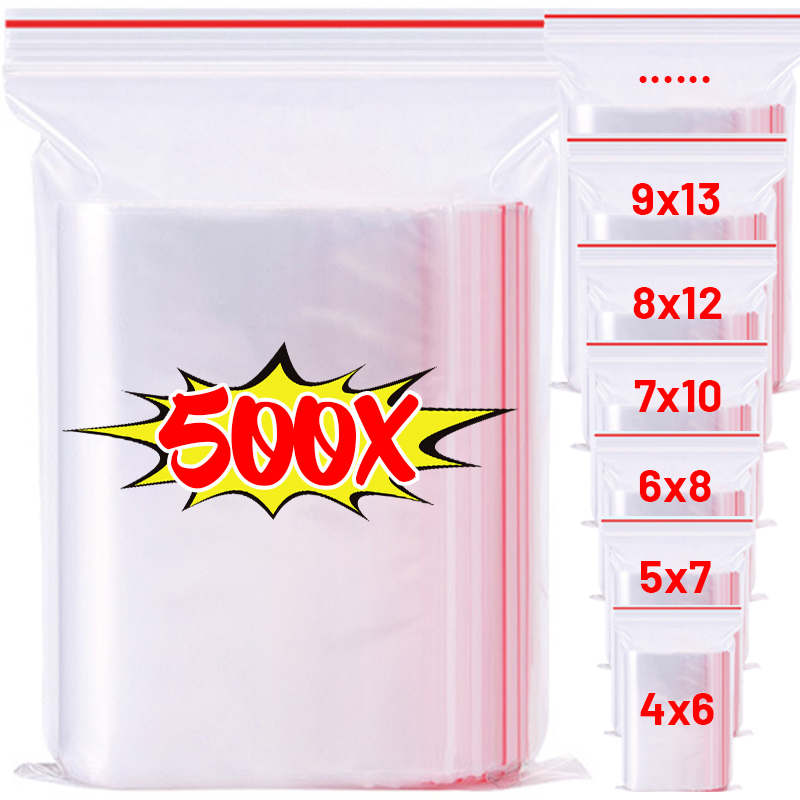 Food Z - Sacos Plásticos Transparentes Autoadesivos para Armazenamento