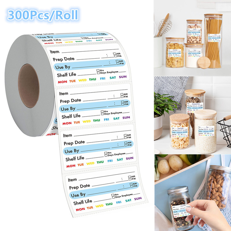 Food Snacks Label - ^300 Peças/Rolo Etiqueta Adesiva de Data