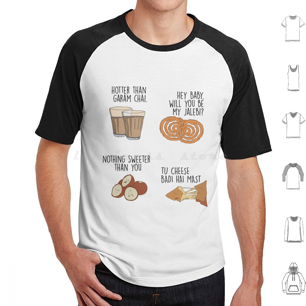Food Snacks In India - Pacote Indiano. Camiseta Snack Lines 6XL