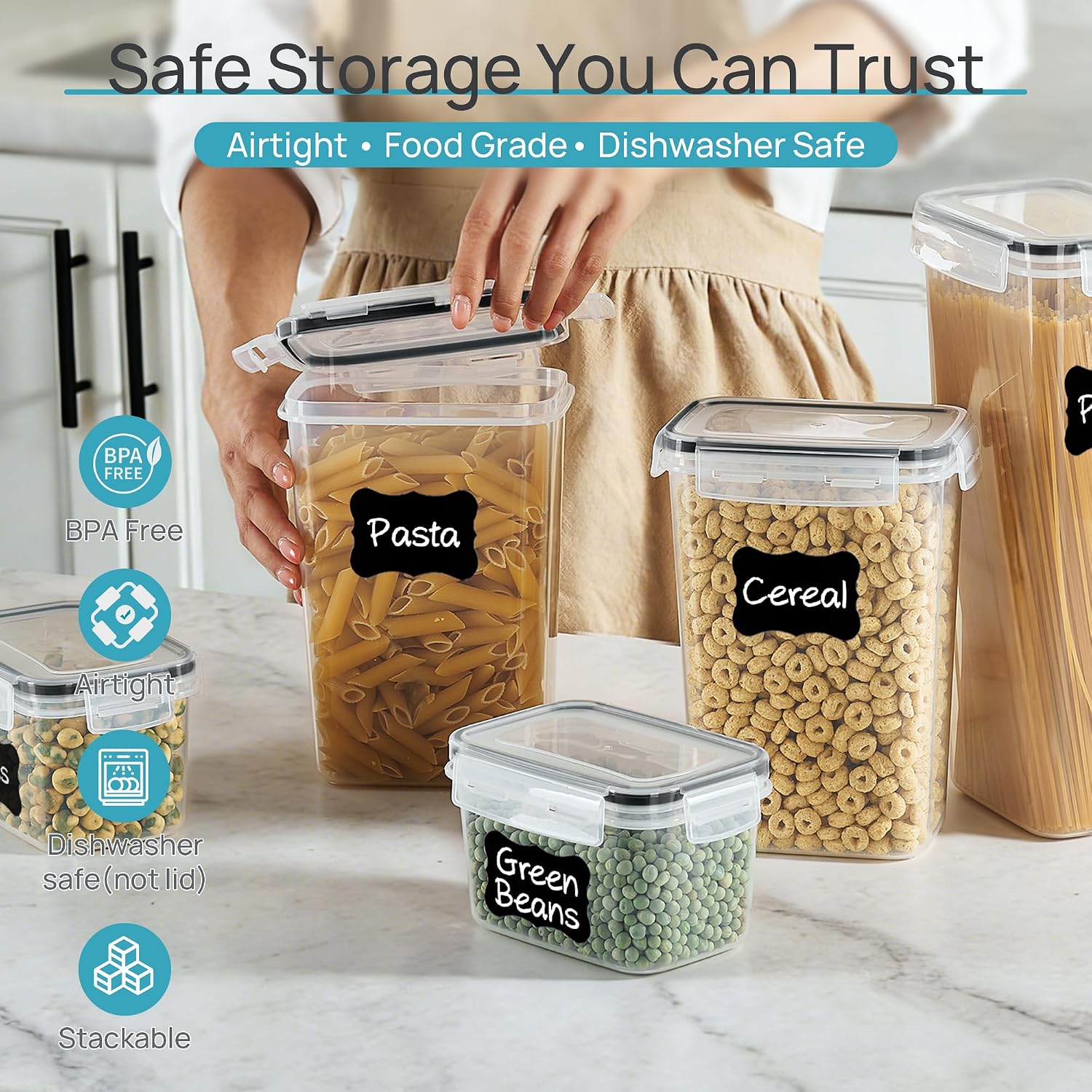 Recipientes Herméticos para Ar - Food Snacks Label avaliação e preço