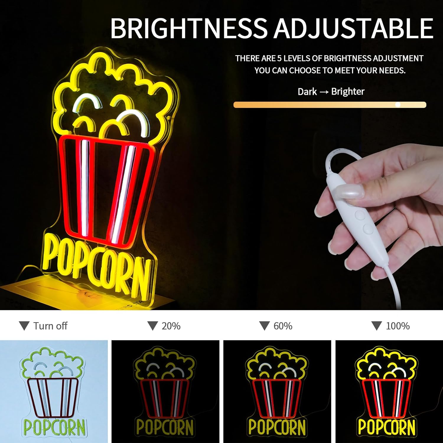 Letreiro Neon de Pipoca Regulá - Snacks Food Video avaliação e preço