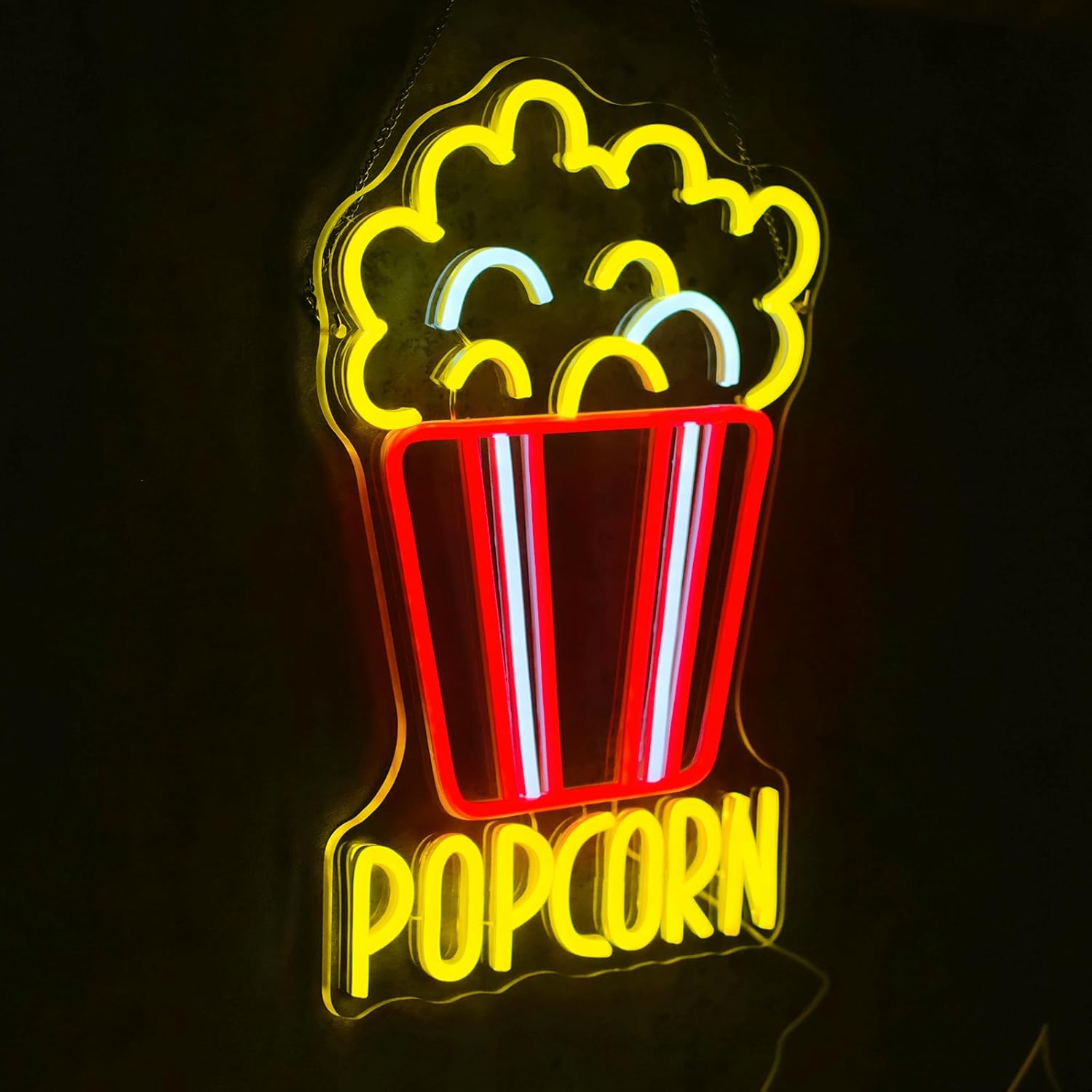 Pipoca sinal de néon regulável - Snacks Food Video avaliação e preço