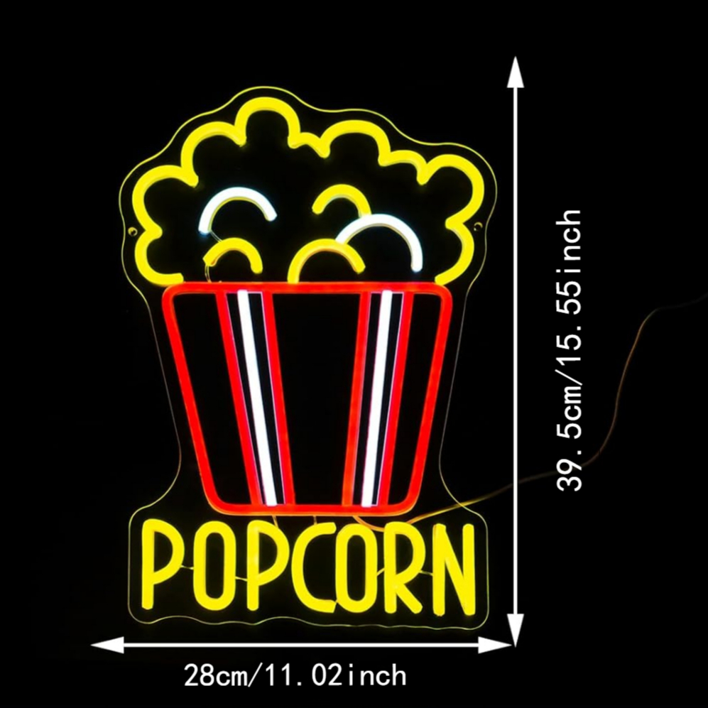 Pipoca sinal de néon regulável - Snacks Food Video avaliação e preço