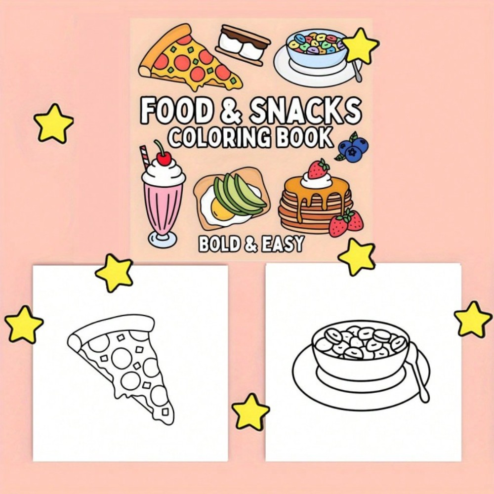 Livro de Colorir de Comida e L - Food And Snacks Coloring Book Bold And Easy avaliação e preço