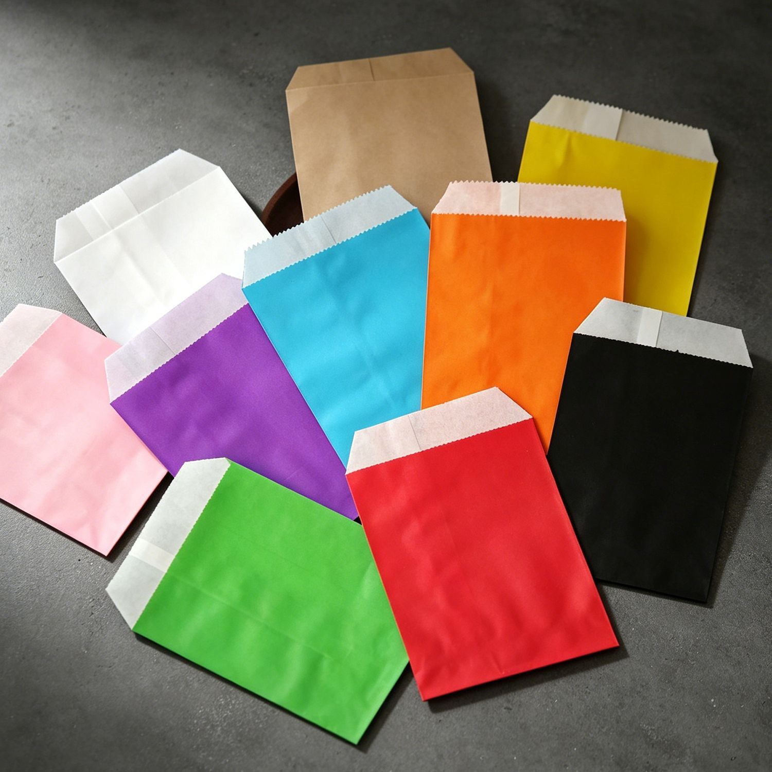 Saco de papel kraft colorido p - Food Snacks For School avaliação e preço
