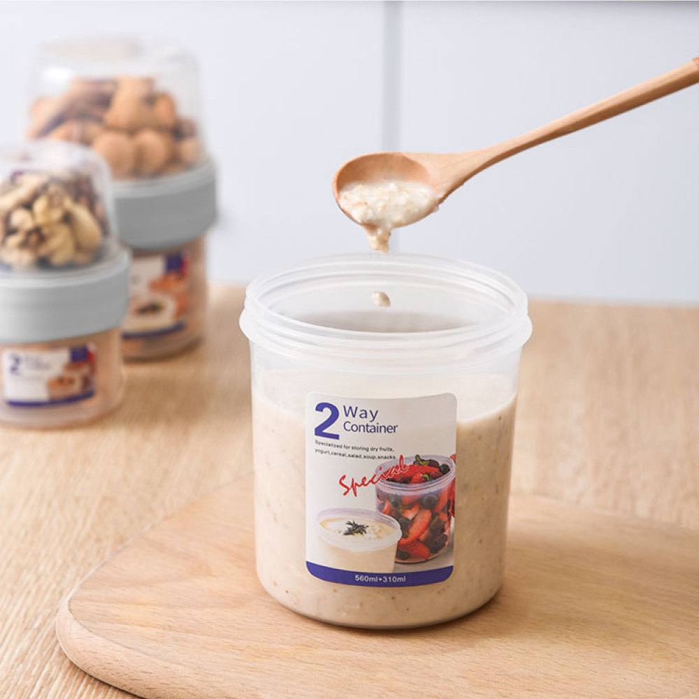 Recipiente Portátil de Dupla C - Food Snacks For School avaliação e preço